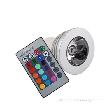 3W RGB LED Spotlight with Remote Control / E27 MR16 GU10